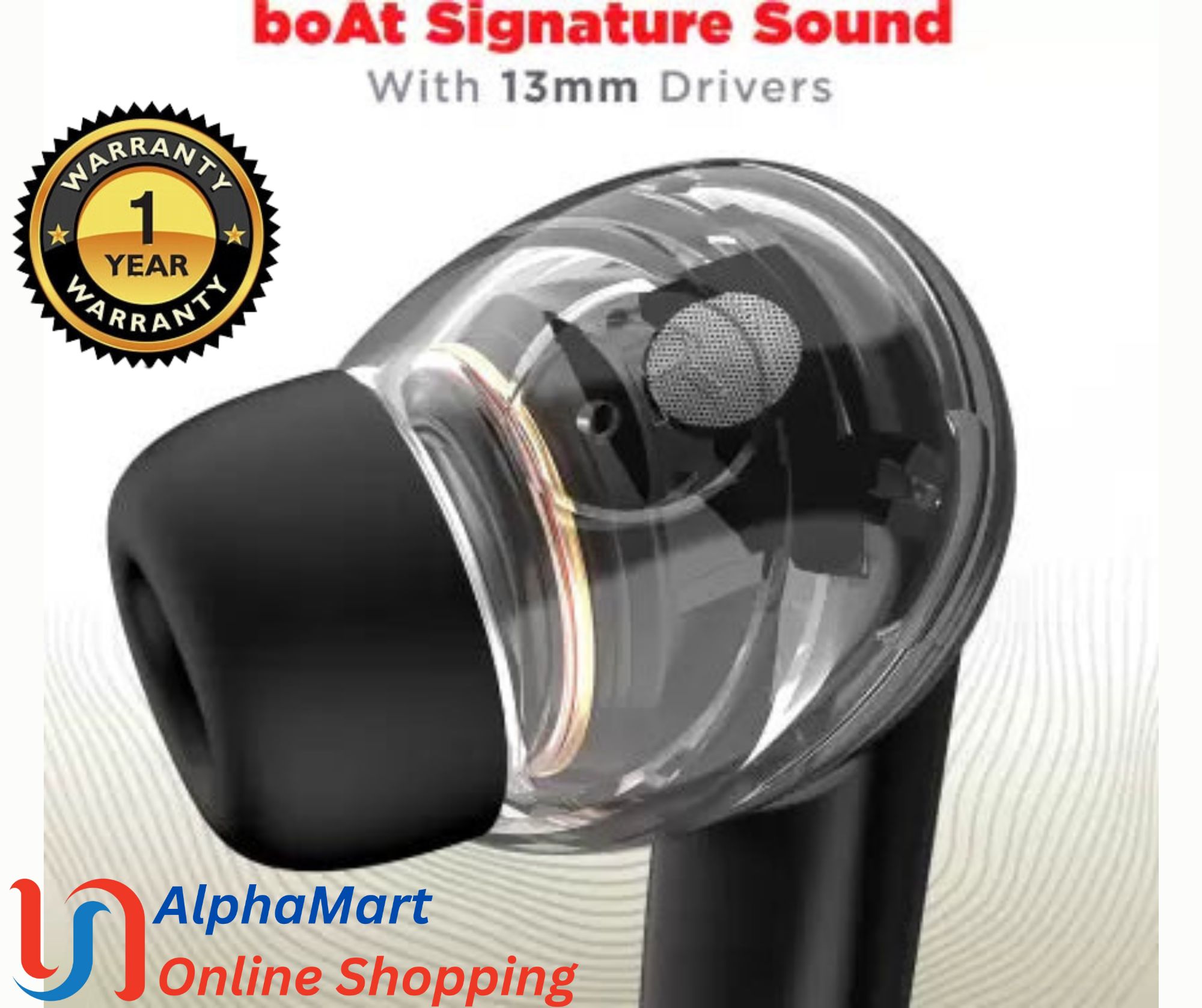 boAt Airdopes Atom 83 True Wireless Earbuds with up to 50 Hours Playtime, Quad Mics with ENx™ Technology, 13mm Drivers, BEAST™ Mode, ASAP™ Charge, with 1 year replacement guarantee.. 