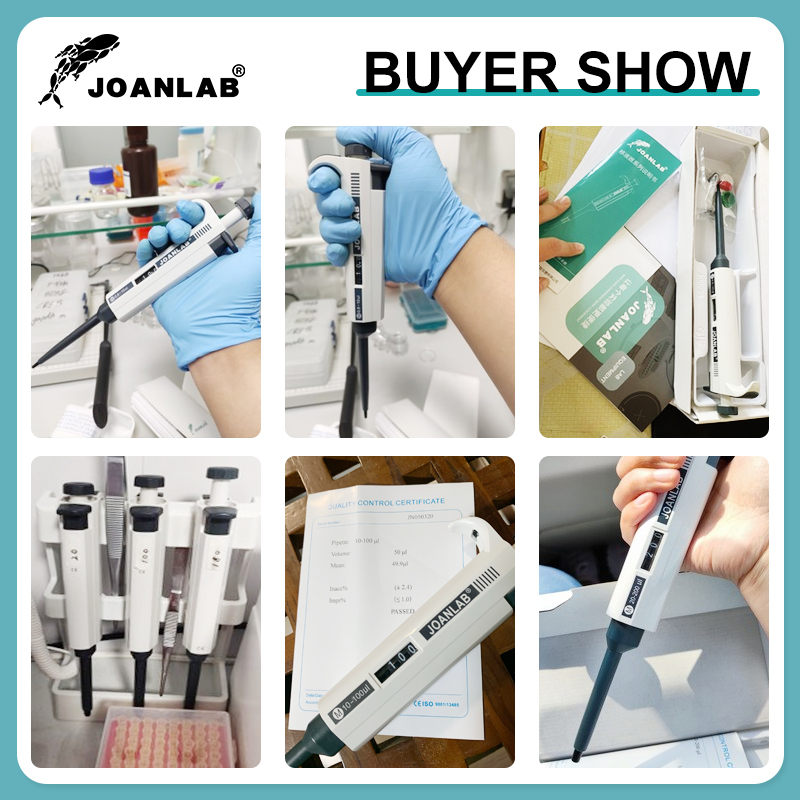 JOANLAB Micropipette Laboratory Automatic Pipette Digital Adjustable Plastic Pipette Chemistry Lab Equipment With Pipette Tips. 