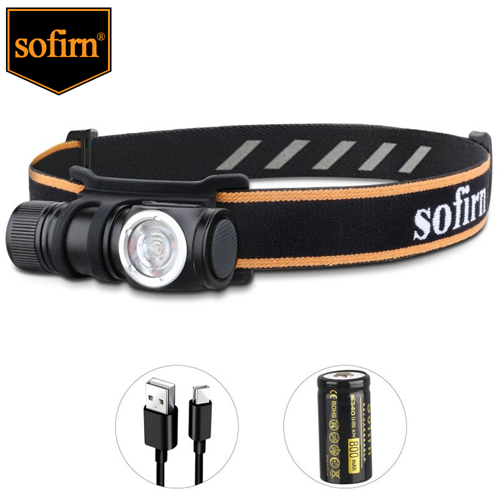 Sofirn HS10 USB C Rechargeable Mini 16340 Headlamp 1100lm LH351D 90CRI Angle Flashlight TIR Optics with Magnet Tail 2 Groups. 