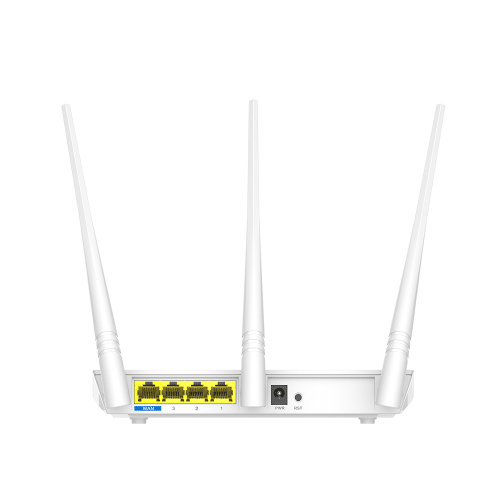 Tenda F3 wifi router has 300 mbps wireless speed, 3x 5dBi external antenna, WPS / reset button, support WPA / WPA2 / WPA-PSK/WPA2-PSK security mechanism to enhance security level, 2.4GHz frequency, DHCP server support, DC 9V 600mA. 