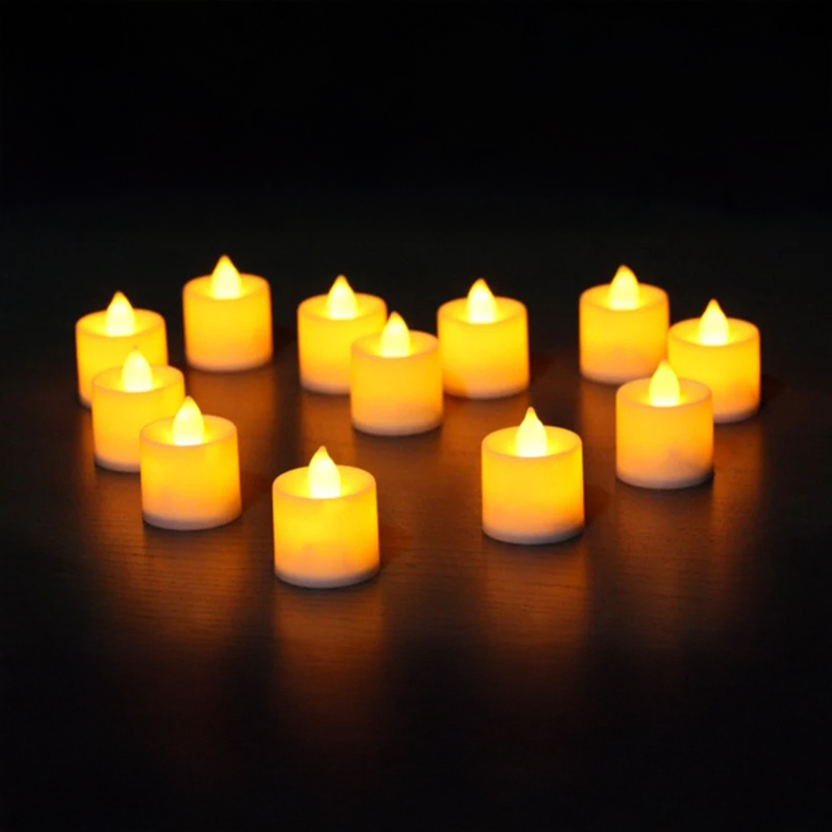 LED Flameless Candles Set of 6 Golden Scented Decorative Lights for Home and Gift Use