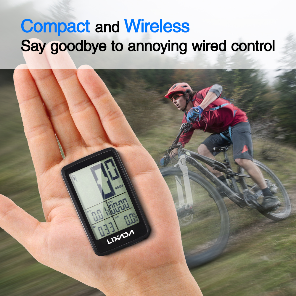 LIXADA BKV-1206 Wireless Bike Speedometer USB Rechargeable Bike Cycling Computer Bicycle Speed Meter Odometer Bicycle Computer. 