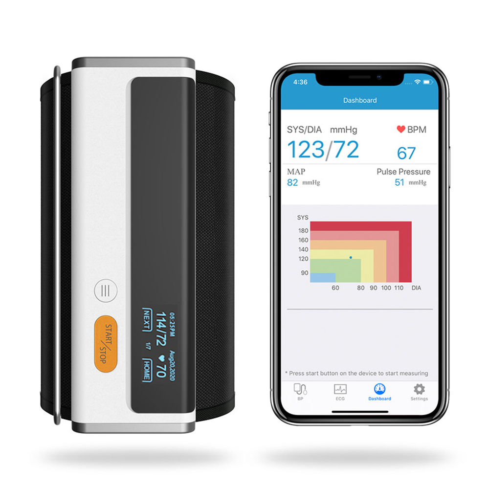 Armfit Plus Bluetooth Blood Pressure Monitor for Home use, Upper Arm Cuff, Accurate Digital BP Machine, Heart Health Monitor