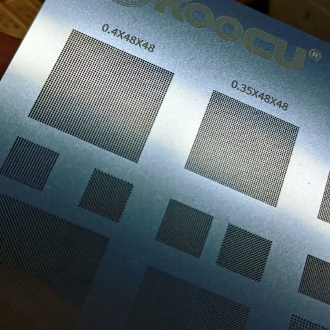Kocu multiple objective BGA Rebeling Stencil 0.3/0.35/0.4/Parallel/45 degree hole 0.5mm direct heat template Solder Rework Net. 