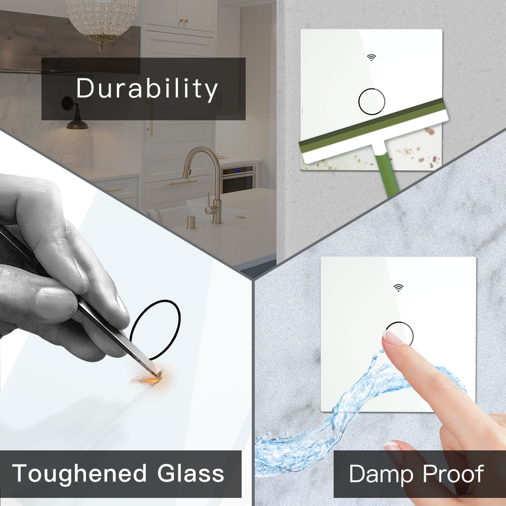 MOES WiFi Wall Touch Light Switch RF433 Wireless Remote Control Tuya/Smart Life App Backlight Alexa Google Voice US EU 2/3way. 