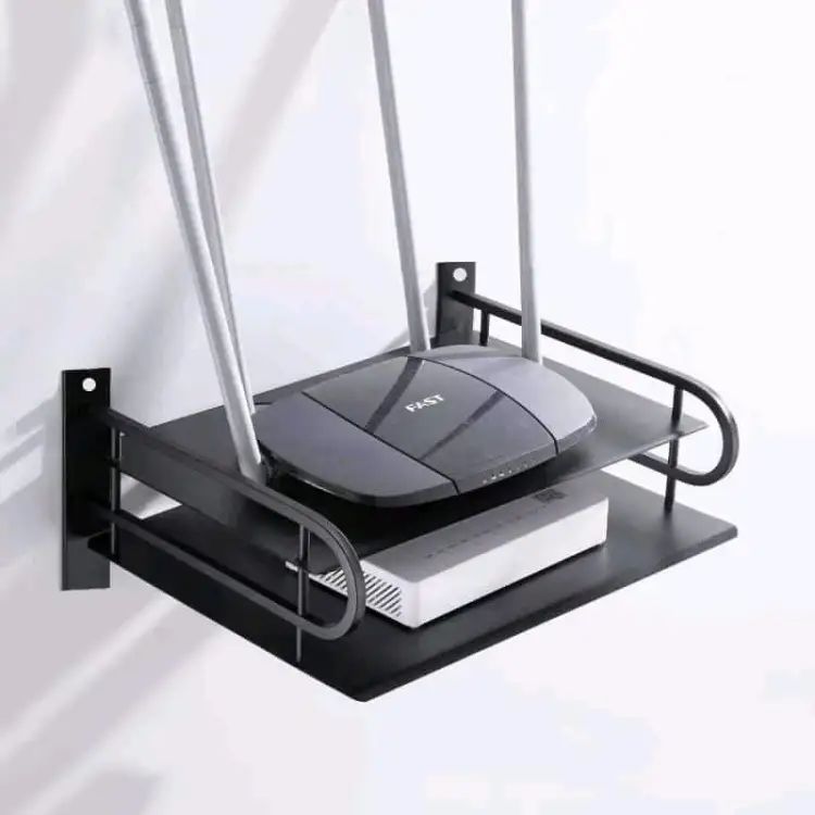 WIFI Router Stand Wall Mounted/ONU Stand/TV Box or Set Top Box Stand With Black Color. 