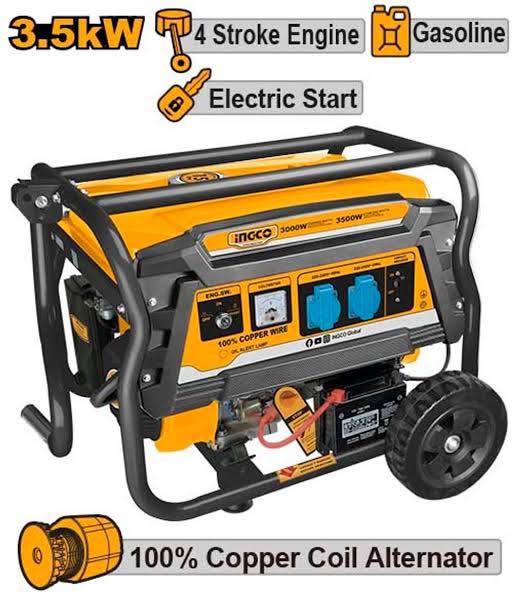 Petrol Generator 4 KVA - INGCO 3500W Portable Generator | Ingco Gasoline Generator. 