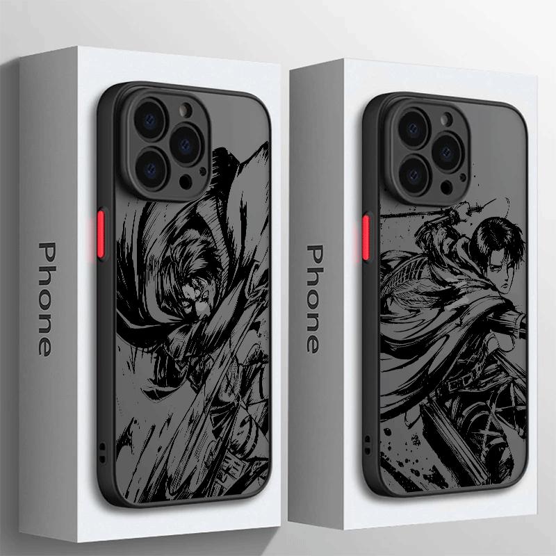 Anime Attack On Titan Phone Case for Apple iPhone 15 Pro Max 13 14 Plus 12 Mini 11 Pro XR 8 SE 7 6S XS MAX Matte Cover