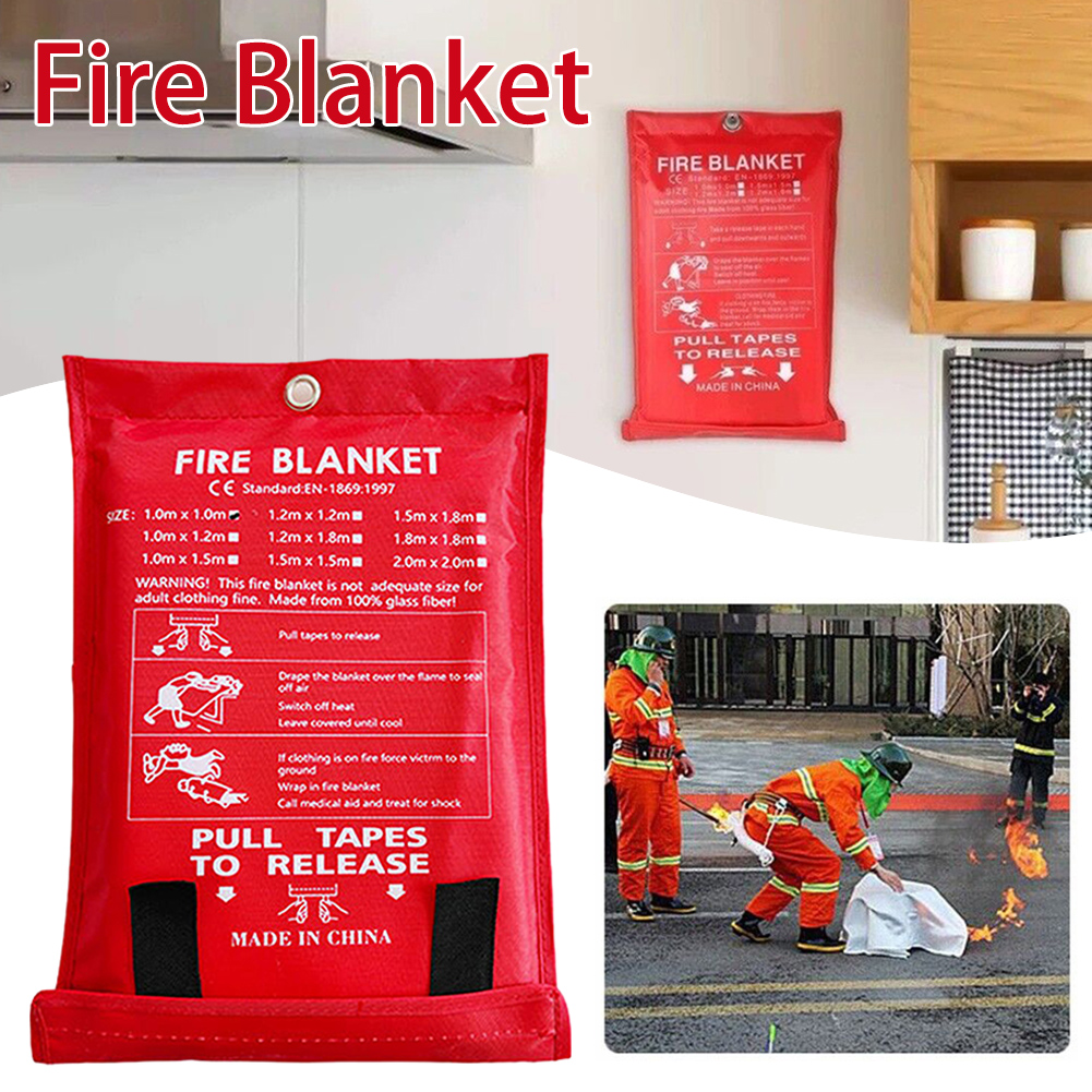 Portable Fire Blanket Fire Flame Retardant Emergency Survival Fire ...