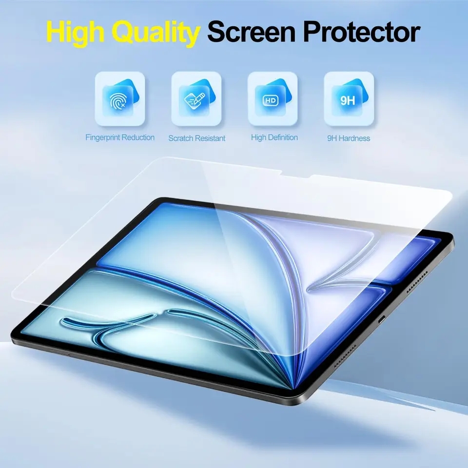 Apple iPad Air 11‑inch (M2) A2903,A2904,A2902 HD Tempered Glass Screen Protector. 
