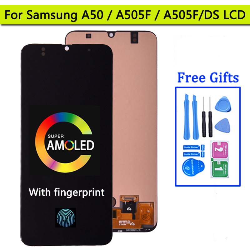 Super AMOLED 6.4'' Display For Samsung  A50 SM-A505FN/DS A505F/DS LCD Display Touch Screen Digitizer For Samsung A50 lcd