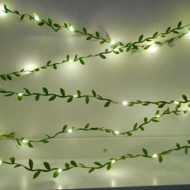 Green Forest Leaf String Light 9 Feet Artificial Leaf Home Decor String Light