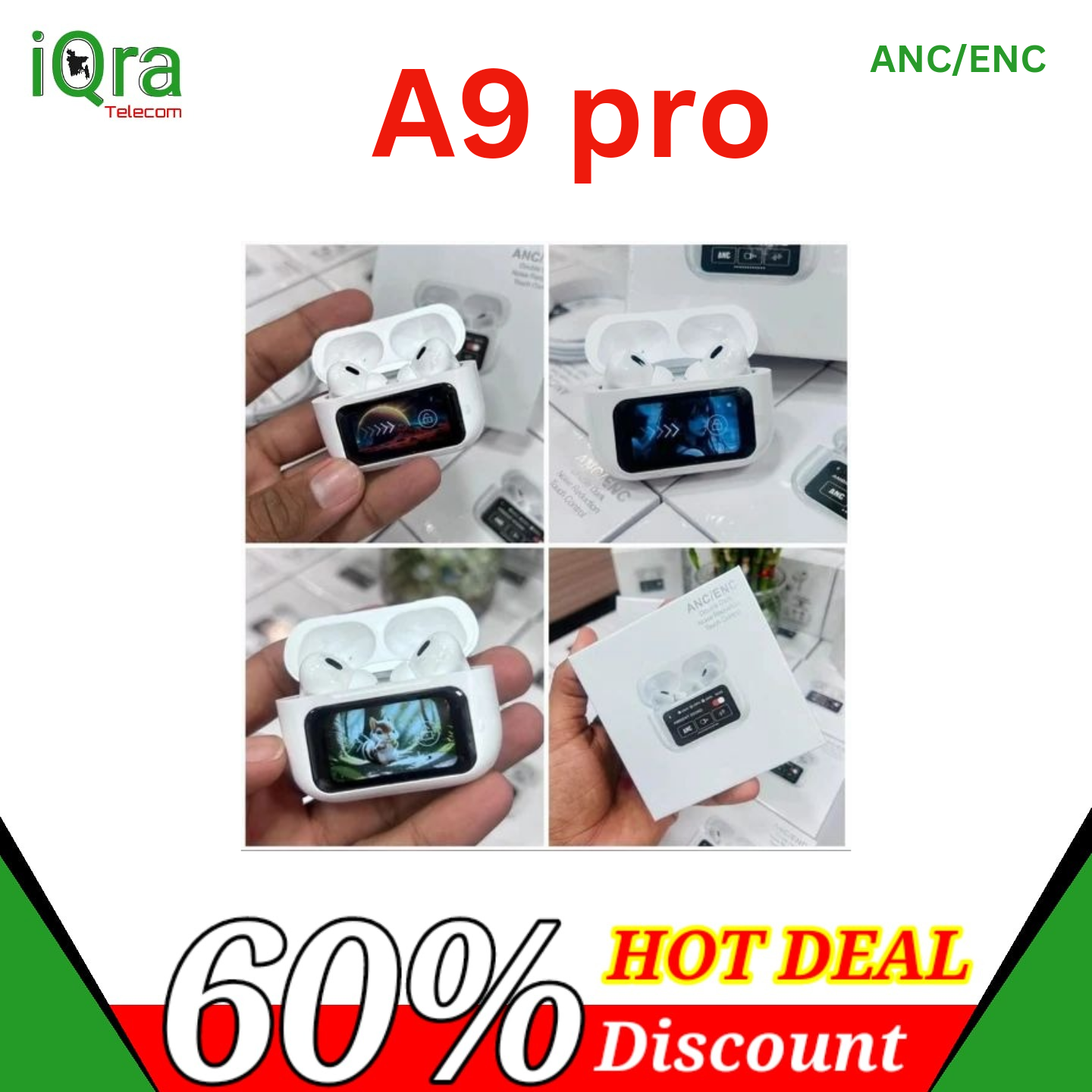 AirPods A9 Pro LCD
screen touch Noise reduction Long battery life
New to the times Frontline prices HD calls. 