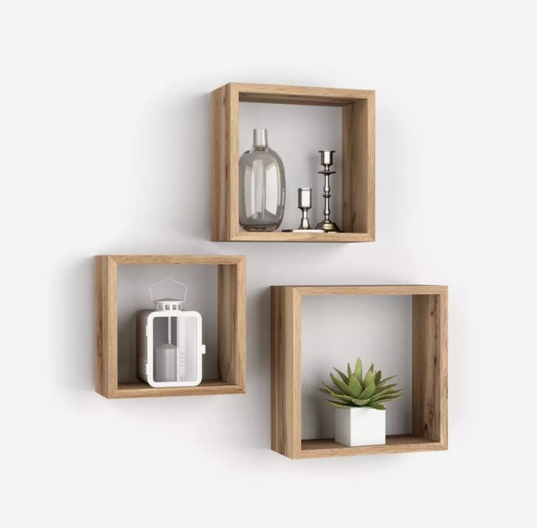 Unique Design Floating Cube Wall Shelves  3 ps 1 Set For Badroom,living room, office. 