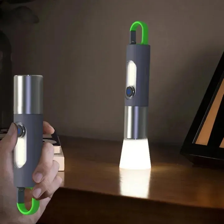 Multifunctional LED Flashlight XST-836 Work Light USB Rechargeable Camping Fishing Lantern Waterproof Zoom Torch KeyChain Lamp-The Asia. 