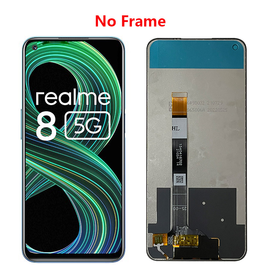 6.5'' IPS For Realme 8 5G LCD Display Touch Screen Digitizer Assembly For Realme 8 5G LCD With Frame RMX3241. 