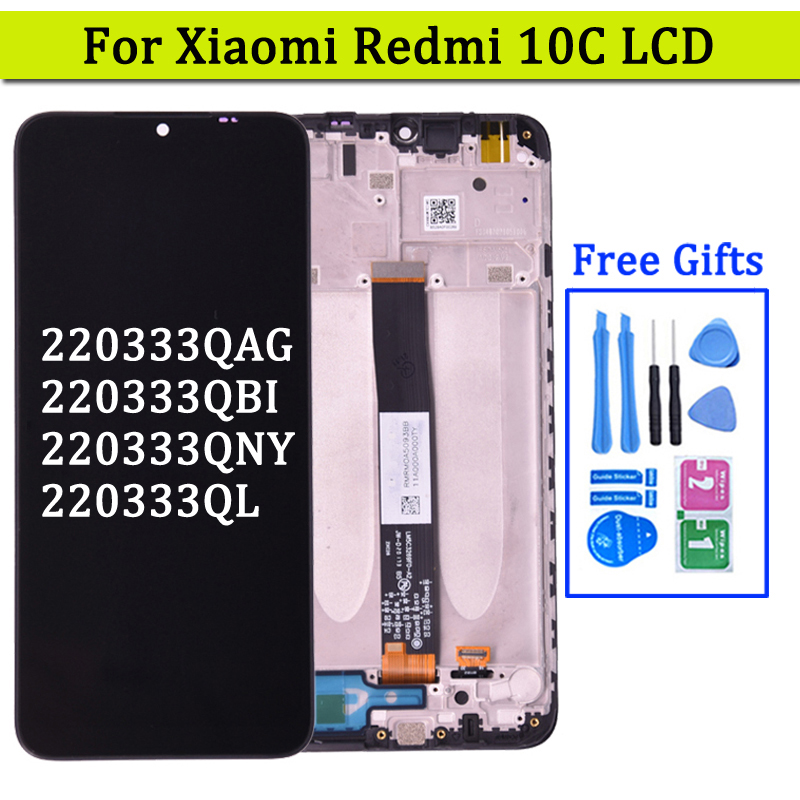 6.71'' For Xiaomi Redmi 10C Display LCD Touch Screen Digitizer 220333QAG, 220333QBI Replacement Phone Parts Assembly