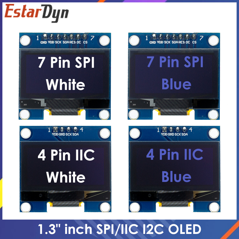 RoHS 1.3 inch OLED Module White/Blue  SPI/IIC I2C Communicate Color 128X64 1.3 inch OLED LCD LED Display Module 1.3" OLED Module