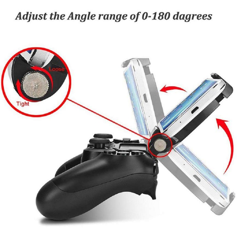 Durable Clamp Handle Bracket for PS4 DualShock 4 Game Controller Gamepad Adjustable Clip Clamp Mobile Phone Gaming Clip Holder. 
