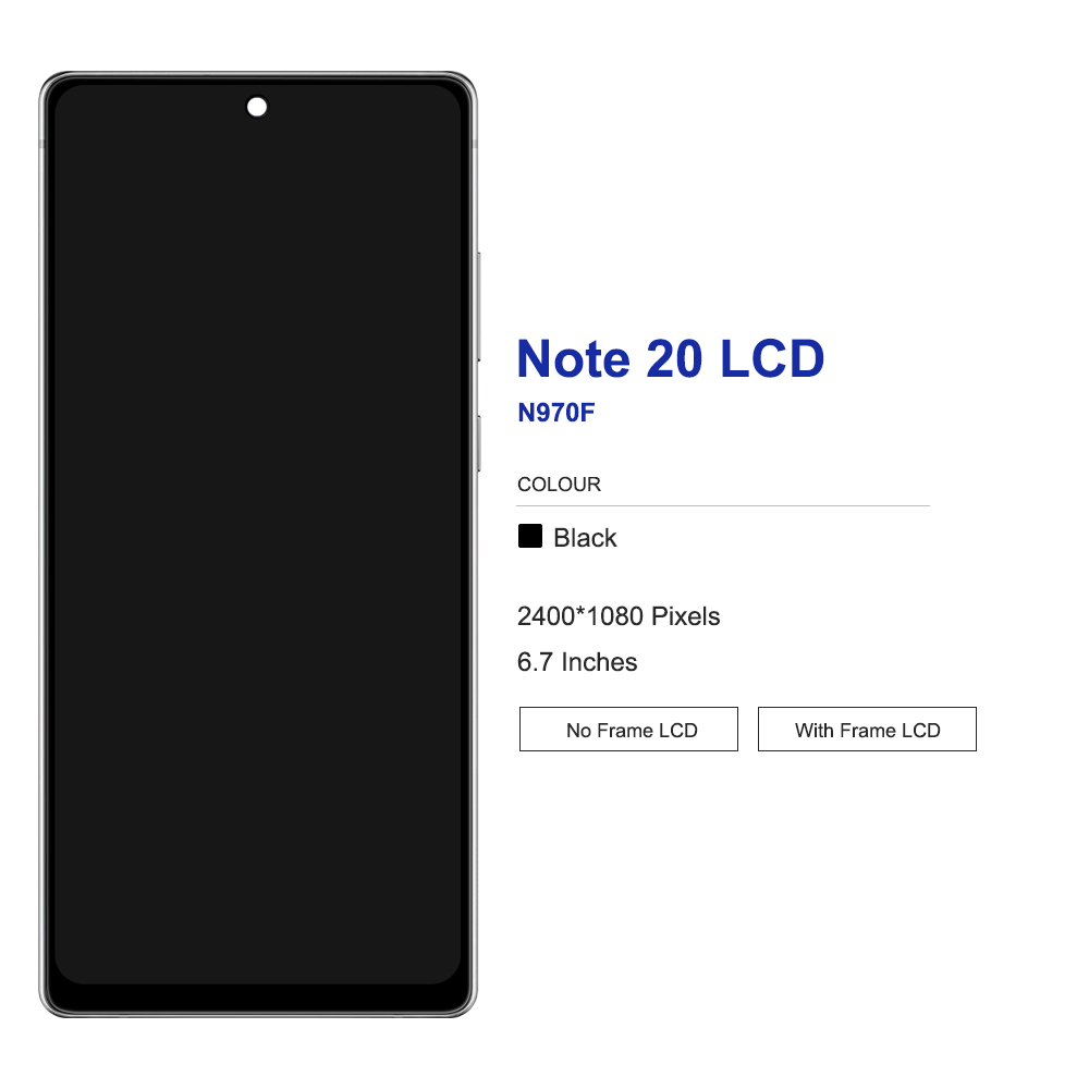 For AMOLED LCD with Frame For Samsung Note 20 Lcd Display Digital Touch Screen Replace For Note20 N980 N980F SN980F/DS Screen. 