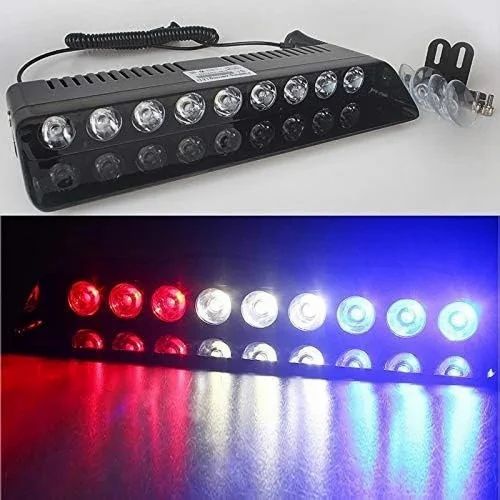 Dashboard 9 led car emergency 3 color (red, white, blue flashing) Lights and Multi Mode Function Available