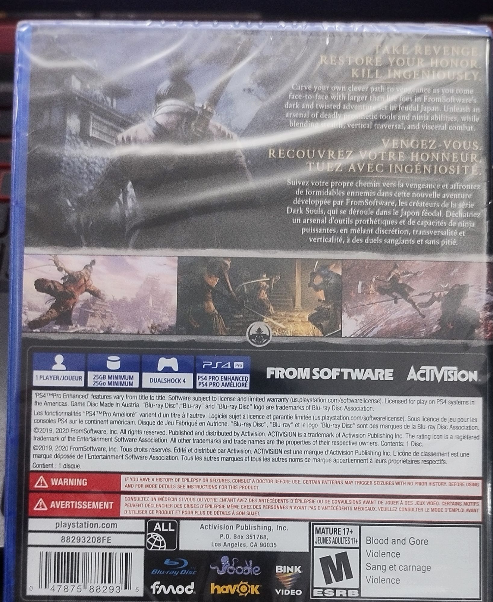 Sekiro Shadows Die Twice Game of the Year Edition PS4. 