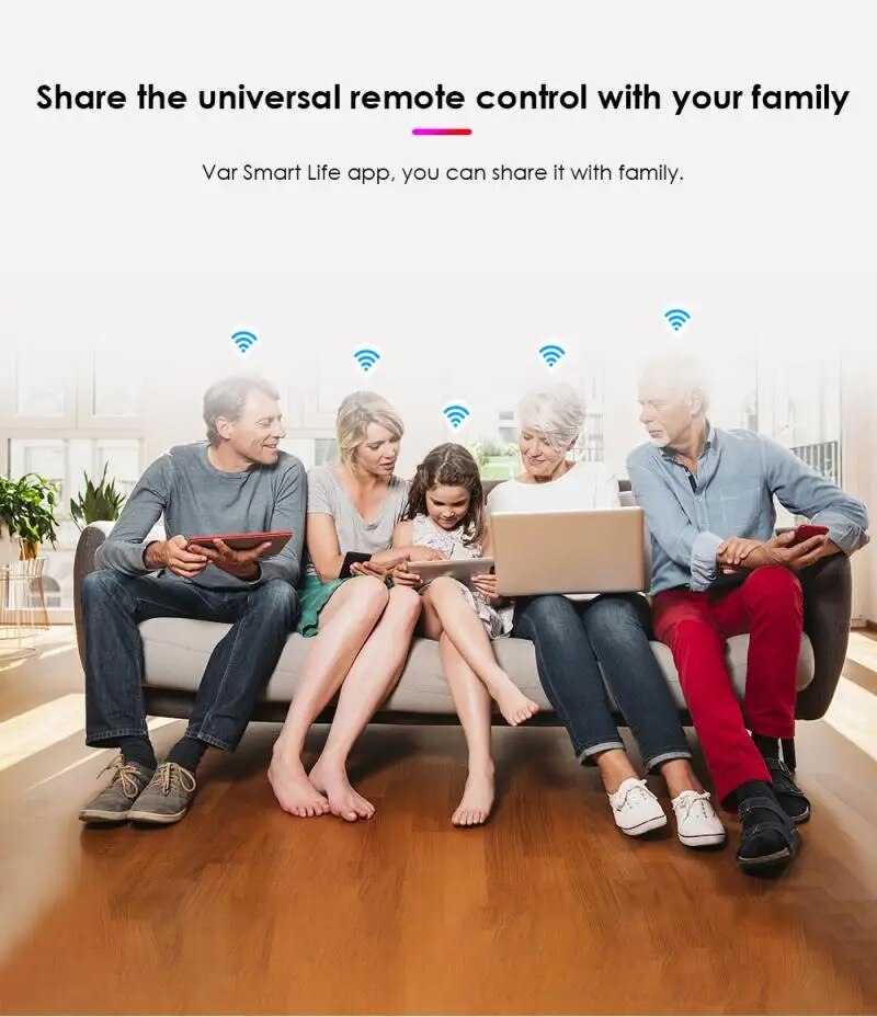 Smart Wifi IR Universal Remote Control with Tuya and Smart Life Home Remote for Air Conditioner TV DVD Alexa Google. 