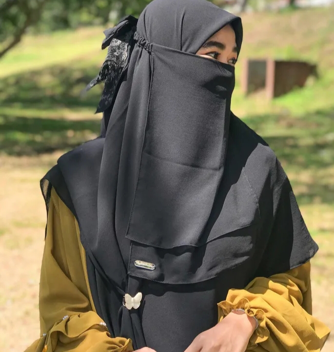 Butterfly Niqab with Rubber System, New Stylish and Comfortable Design for Modest Fashion