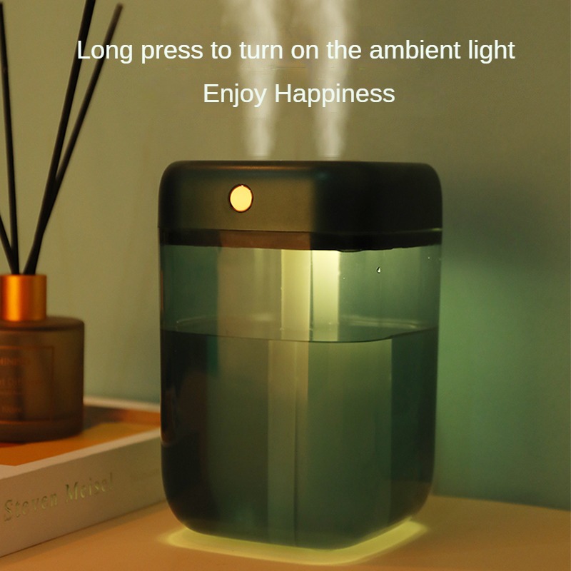 Humidifier with night light, large capacity, ultra-quiet, timer automatic shutdown, USB charging, suitable for home office use.. 