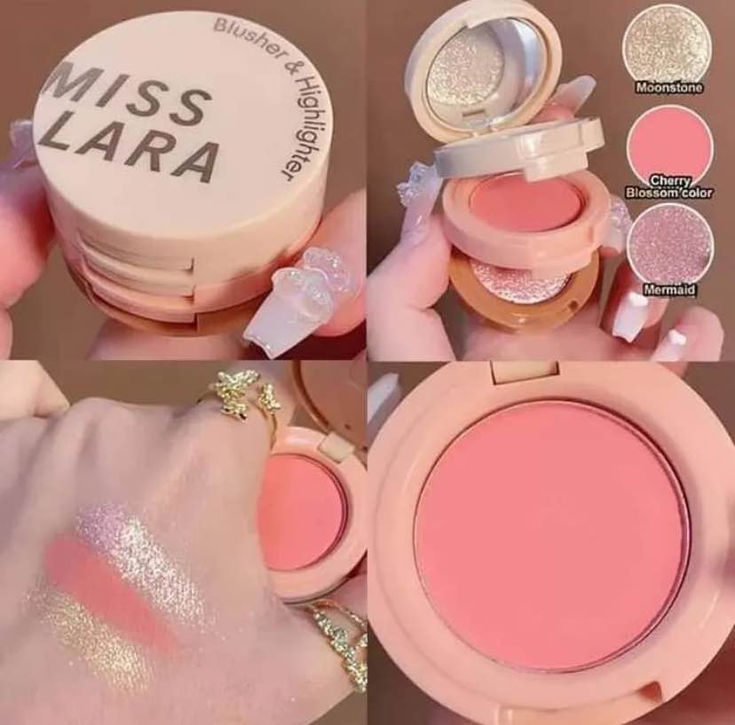 Miss Lara Blush & Highlighter 3 in 1... Shade:01..Shade:02