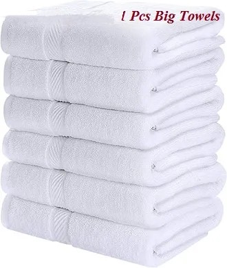Cotton White Towels Big size /(29 x 54) Inches Towels for Pool, Spa, and Gym Lightweight and Highly Absorbent Quick Drying Towels