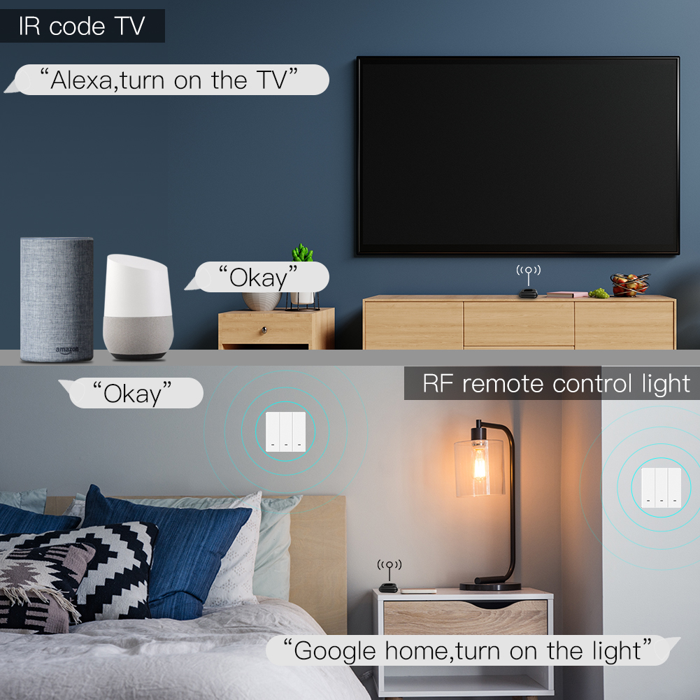MOES New WiFi RF IR Universal Remote Controller RF Appliances Appliances Tuya Smart Life App Voice Control via Alexa Google Home. 
