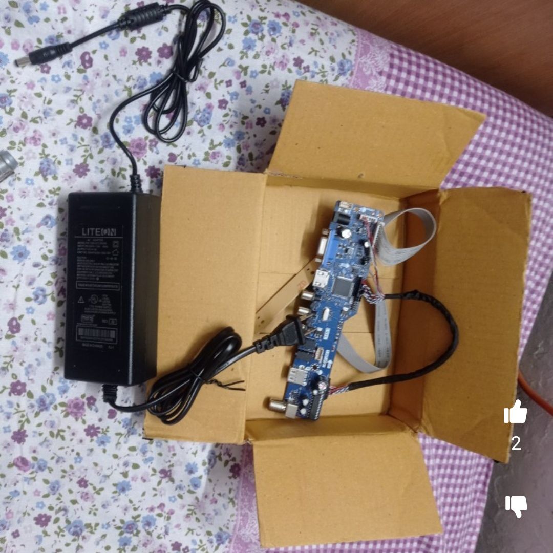 Laptop Display Driver Combo Driver Board + 40pin 0.5mm  LVDS Cable + 12V 5A Adapter HDMI VGA USB AV Input for 1366x768. 