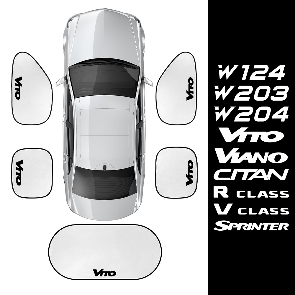 5PCS/Set Car Window Sunshade Cover For Mercedes Benz W124 W203 W204 Vito W447 Sprinter Viano V Class R-Class Citan Accessories. 