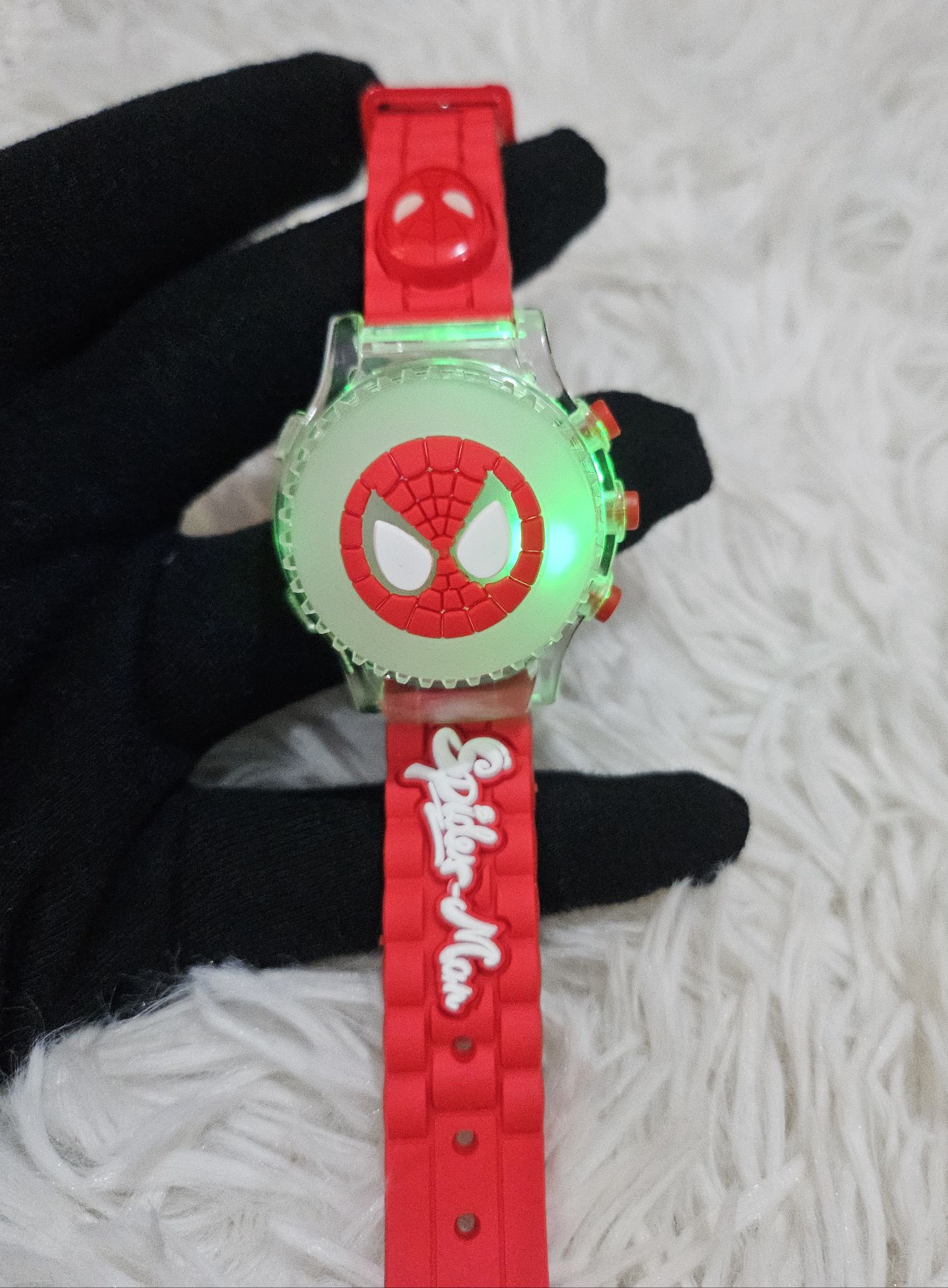 Kids Boys Spiderman Watch Spinner Lighting Musical Cool Fun Watch. 
