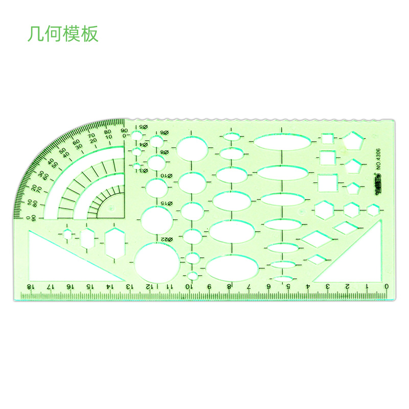 Circle Template Measurement Geometry Ruler Geometric Drawing Template Ruler Scale Drawing Shape Office and School Building 3PCS. 