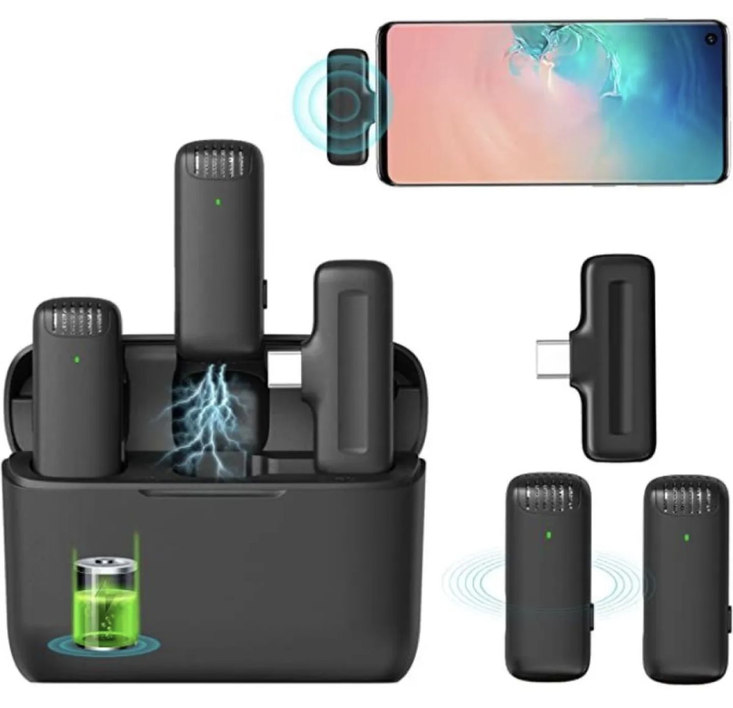 Ulanzi J12 Dual Wireless Microphone With Charging Case For Type-C /lightning for i phone. 