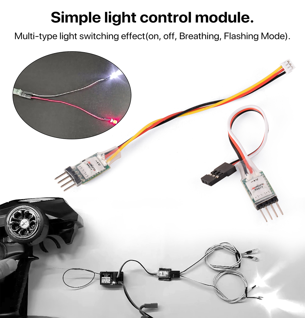 DUMBORC RC Light Controller LED Switch Panel System Turn on/Off 3CH for RC Car Vehicle RC Mini Car Fixed Wing Aircraft Parts. 
