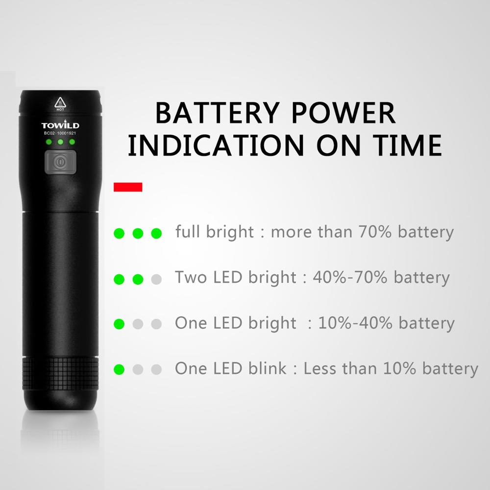 TOWILD BC02 700C Professional 700 Lumens Bicycle light flashlight camp light power bank folding cup bicycle Accessories. 