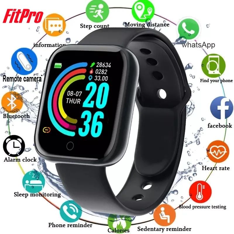 D20 Smart Watch Men Women Full Touch Screen Sport Fitness Watch Waterproof Bluetooth Smart Watch for Apple Xiaomi Smartwatch Men