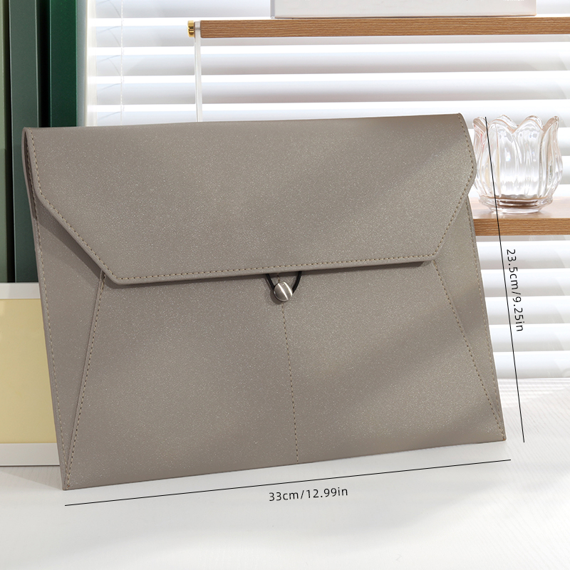 A4 Business Leather File Bag Multi-function Clamping Waterproof Folder ...