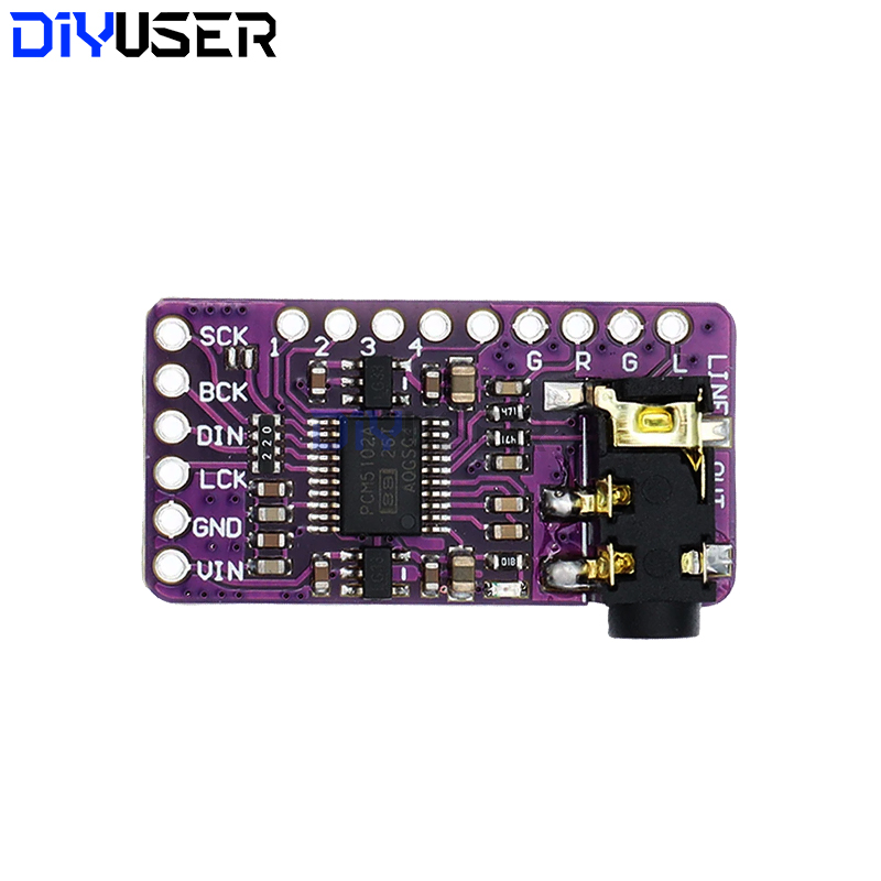 Interface I2S PCM5102A DAC Decoder GY-PCM5102 I2S Player Module For Raspberry Pi pHAT Format Board Digital PCM5102 Audio Board. 
