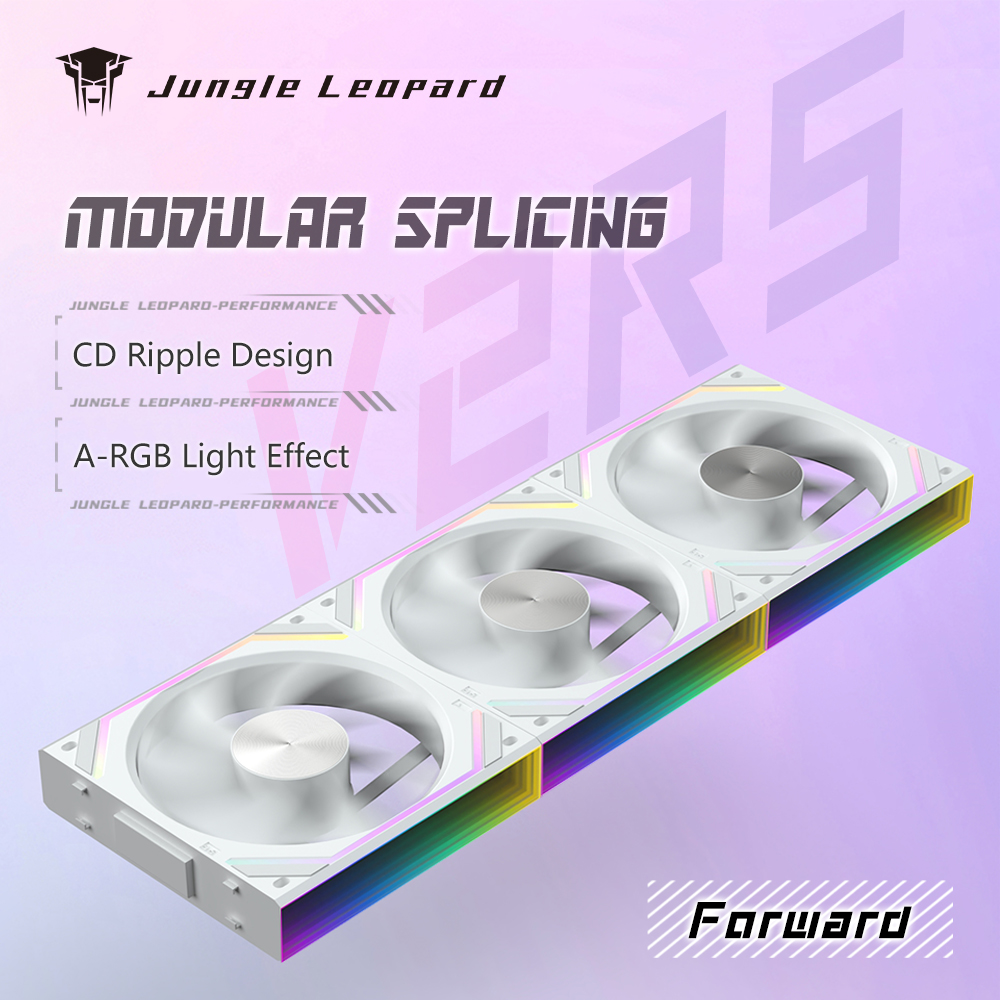 Jungle Leopard Case Fan V2RS Magic Block Free Splicing 120mm PC Computer 12V Chassis Fan Lian 3PIN 5V ARGB Divine Light Li. 