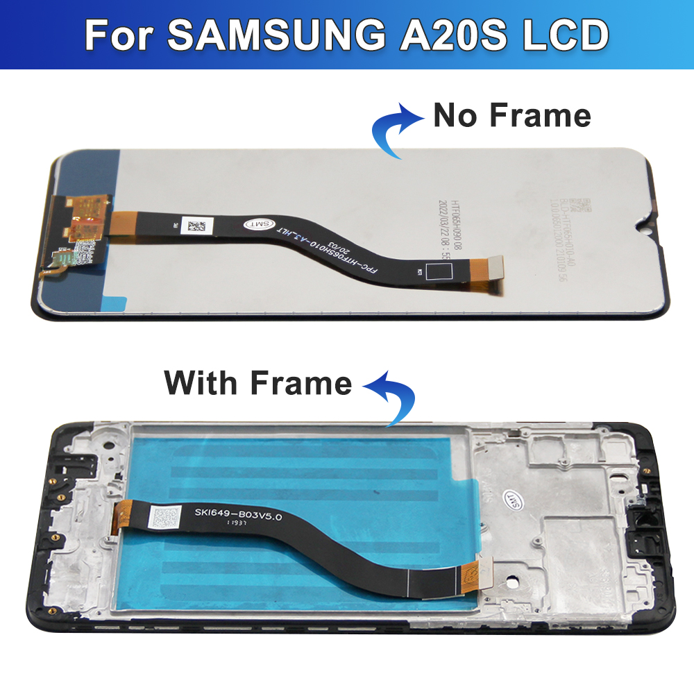 6.5" For Samsung A20S LCD Display SM-A207F/D SM-A207M/DS Display Touch Screen Replace For Samsung A207 Display With Frame. 
