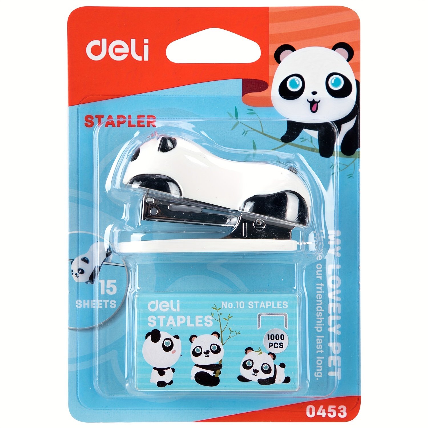 DELI Cartoon Mini Stapler Set Stapling Machine With 1000 pcs No.10 Staples Office School Binding Supplies Manual Cute Staplers. 