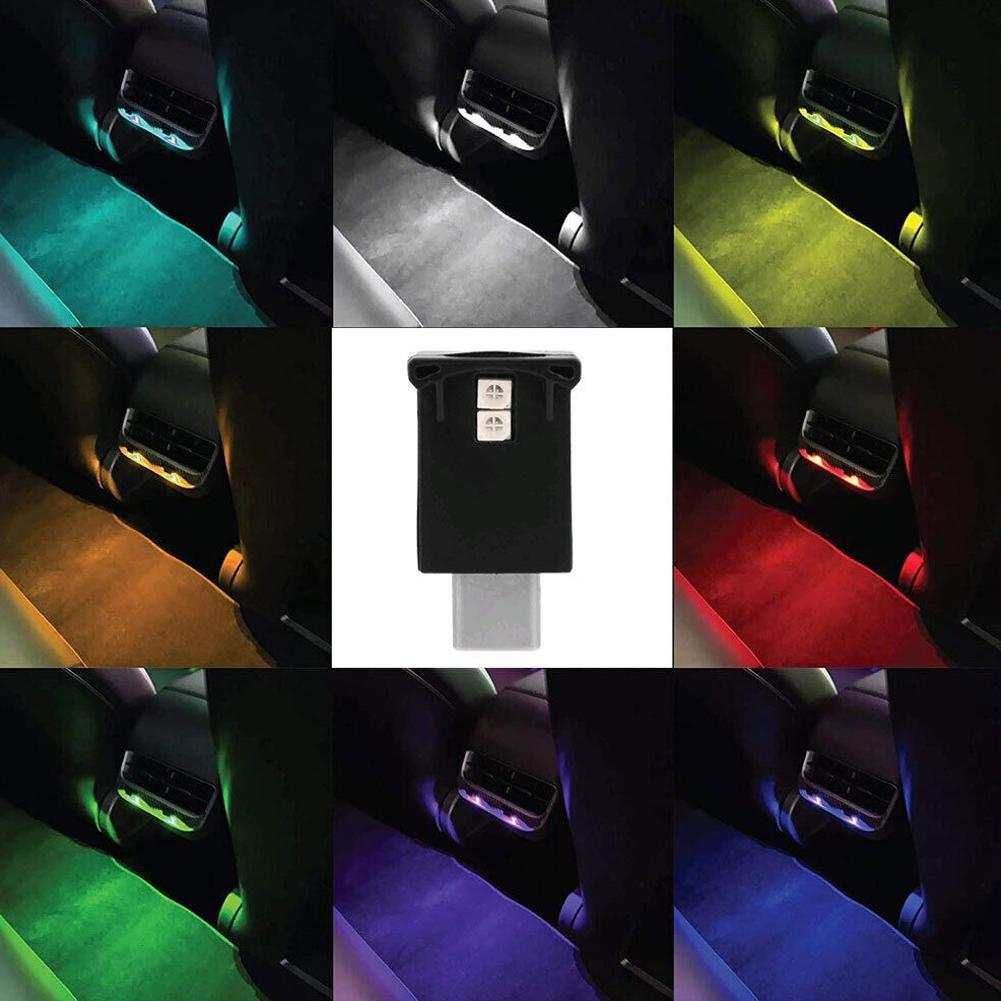 Type C Led Ambient Light 8 Colors RGB Dynamic Gradient Brightness Adjustable Car Interior Atmosphere Lamp. 