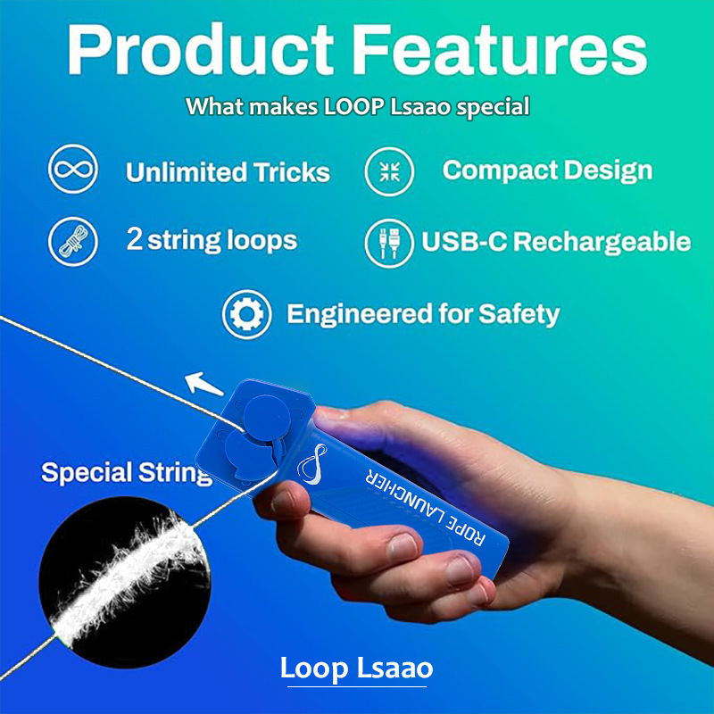 Launcher Loop Fidget Toy,Rope launcher ZipString Handheld Adjustable Speed Luminous Rope Lasso Kid Adult Fun Game toys. 