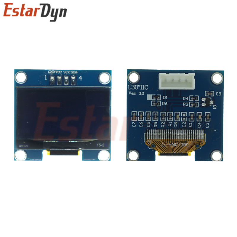 RoHS 1.3 inch OLED Module White/Blue  SPI/IIC I2C Communicate Color 128X64 1.3 inch OLED LCD LED Display Module 1.3" OLED Module. 