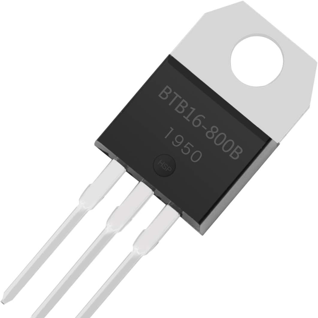  BTB16-800 TO-220 Triac 2 Pcs 800V 16A AC Voltage Regulator For AC Switching Infrared Cooker Fan Regulator Light Dimmer. 