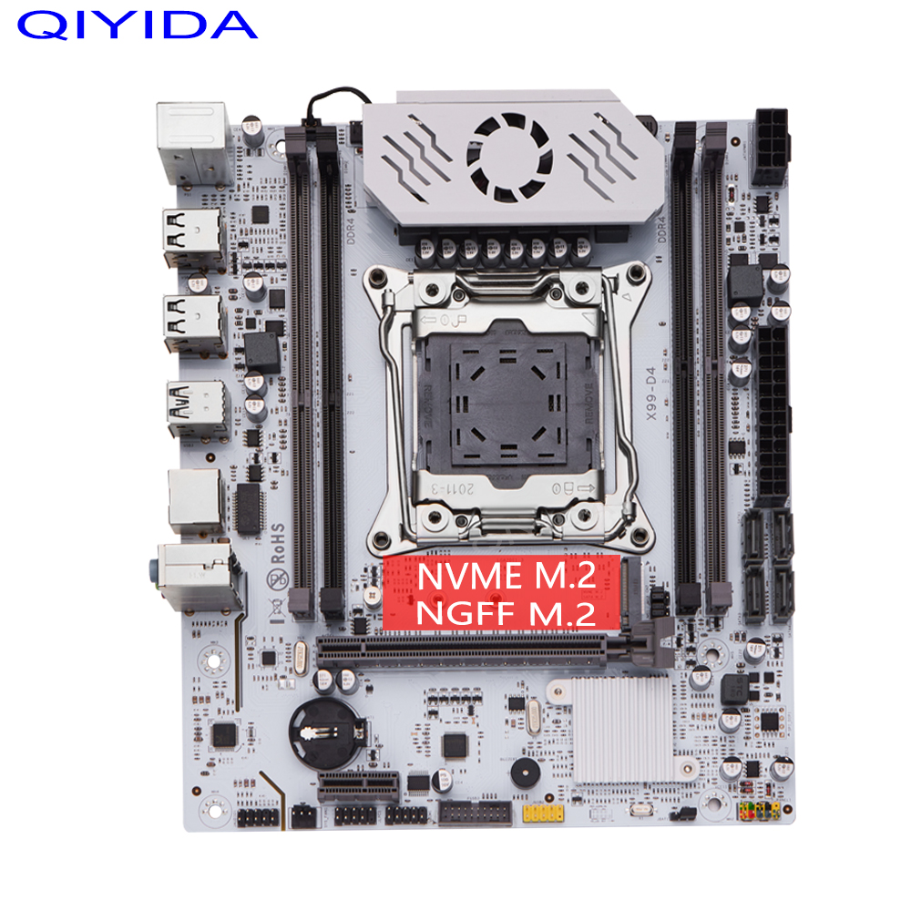 QIYIDA X99 motherboard D4 LGA 2011 3 with M.2 slot Support X99 C612chip DDR4 Memory SATA3.0 USB3.0 PCI16X. 